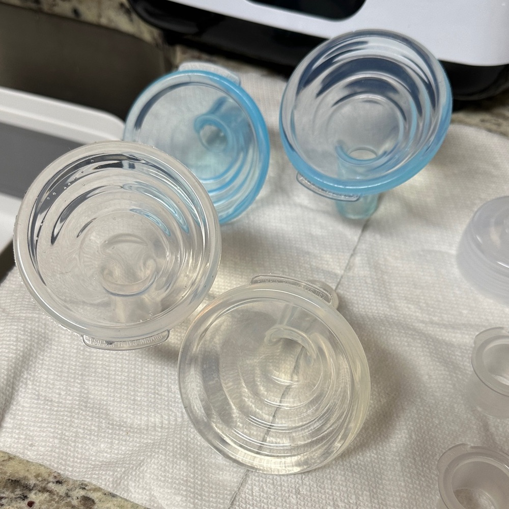 Clear and Blue Silicone Suction Cups
